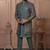Green georgette embroidered premium designer indo western for men's