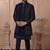 Blue velvet embroidered premium designer indo western for men's