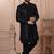 Black velvet embroidered premium designer indo western for men's