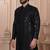 Black velvet embroidered premium designer indo western for men's