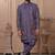 Purple georgette embroidered premium designer indo western for men's