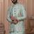Green silk embroidered premium designer indo western for men's