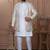 White silk embroidered premium designer indo western for men's
