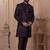 Purple silk embroidered premium designer indo western for men's