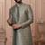Green silk embroidered premium designer indo western for men's