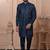 Blue rayon embroidered premium designer indo western for men's