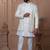 White silk embroidered premium designer indo western for men's