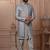 Grey silk embroidered premium designer indo western for men's