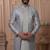 Grey silk embroidered premium designer indo western for men's