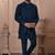 Blue velvet embroidered premium designer indo western for men's
