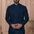 Blue velvet embroidered premium designer indo western for men's