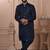 Blue velvet embroidered premium designer indo western for men's