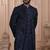 Blue velvet embroidered premium designer indo western for men's
