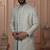 Green rayon embroidered premium designer indo western for men's
