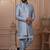 Grey rayon embroidered premium designer indo western for men's