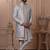 Grey silk embroidered premium designer indo western for men's
