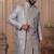 Grey silk embroidered premium designer indo western for men's