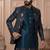 Green silk embroidered premium designer indo western for men's