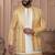 Yellow silk embroidered premium designer indo western for men's