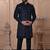Blue velvet embroidered premium designer indo western for men's