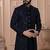 Blue velvet embroidered premium designer indo western for men's