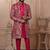 Pink silk embroidered premium designer indo western for men's