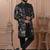 Black rayon embroidered premium designer indo western for men's