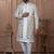 White silk embroidered premium designer indo western for men's