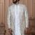 White silk embroidered premium designer indo western for men's