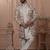 Beige silk embroidered premium designer indo western for men's