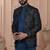 Blue velvet embroidered premium designer indo western for men's