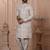 White silk embroidered premium designer indo western for men's