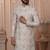 White silk embroidered premium designer indo western for men's