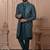 Green silk embroidered premium designer indo western for men's