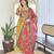 Women’s rayon printed flared kurta set with pant & linen printed dupatta