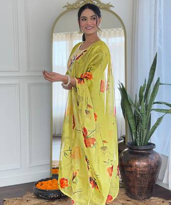 Women   s rayon embroidered straight kurta set with pant & taby printed dupatta 2