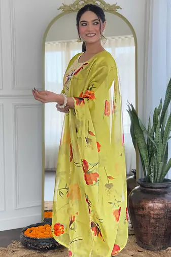 Women   s rayon embroidered straight kurta set with pant & taby printed dupatta