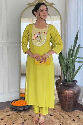 Women   s rayon embroidered straight kurta set with pant & taby printed dupatta