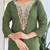 Women’s rayon embroidered straight kurta set with pant & taby laced dupatta