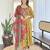 Women’s rayon printed flared kurta set with pant & linen printed dupatta