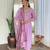 Women’s lavender rayon embroidered straight kurta set with pant & taby printed dupatta