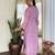 Women’s lavender rayon embroidered straight kurta set with pant & taby printed dupatta