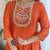 Women’s orange vichitra silk embroidered kurta set with rayon pant & dupatta