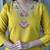 Women’s mustard chanderi embroidered kurta set with pant & viscose jacquard dupatta