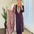 Women’s rayon embroidered straight kurta set with pant & silk chiffon embroidered laced dupatta
