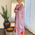 Women's rayon embroidered straight kurta with rayon pant and silk chiffon printed dupatta sets