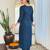 Women’s rayon embroidered straight kurta set with pant & silk chiffon printed dupatta