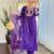 Women’s rayon slub embroidered straight kurta set with pant & organza laced dupatta