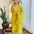 Women’s rayon slub embroidered straight kurta set with pant & organza laced dupatta