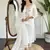 viscose embroidered straight kurta with viscose pant and cotton laced dupatta set